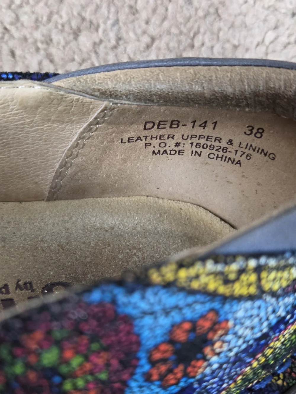 Alegria Blue Multicolor Mosaic Slip-On Loafers